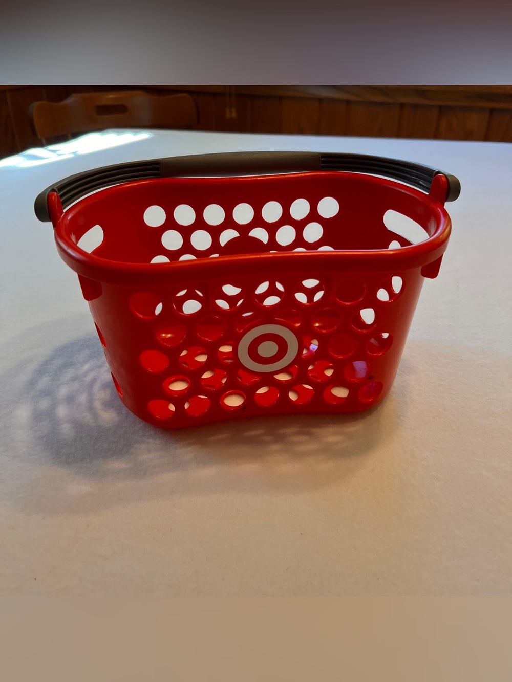 Target Red Plastic Shopping Basket with Black Handle